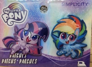 My Little Pony 2 Pack Iron-On Embroidered Patches by Simplicity, BRAND NEW - Picture 1 of 6