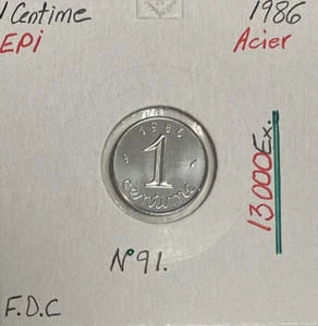 1 CENTIME EPI - 1986 - Pièce de monnaie en Acier // Qualité : FDC - Picture 1 of 2