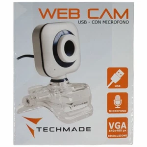 TECHMADE NUOVA WEBCAM TM -C0125-WH BIANCA 640x480 microfono integrato - Foto 1 di 1