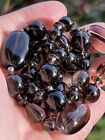 Vintage Chinese Silver Tone Natural Smoky Quartz Beads Necklace 19” 47.1g