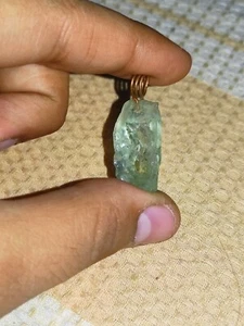 Green Amethyst Natural Copper Wire Wrapped Pendant Handmade - Picture 1 of 6
