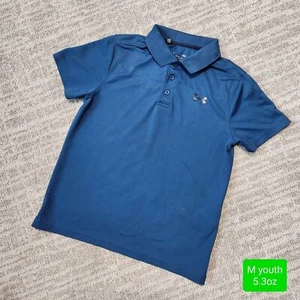 Under Armour Performance shortsleeve polo top midnight blue, size M youth - Picture 1 of 11