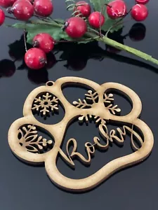 PERSONALISED DOG PAW CHRISTMAS ORNAMENT | 100MM | DOCORATION | XMAS | CUSTOM | S - Bild 1 von 1