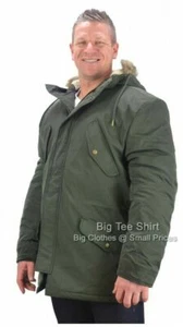 Abrigo Parka Mike Espionaje Verde Oliva Grande Para Hombre 2XL 3XL 4XL 5XL 6XL 7XL 8XL - Imagen 1 de 1