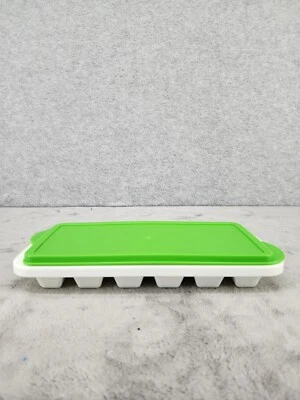 Bandeja de cubo de gelo freezer de borracha Fresh Baby com tampa verde e branco 4” X 10” - Imagem 1 de 4
