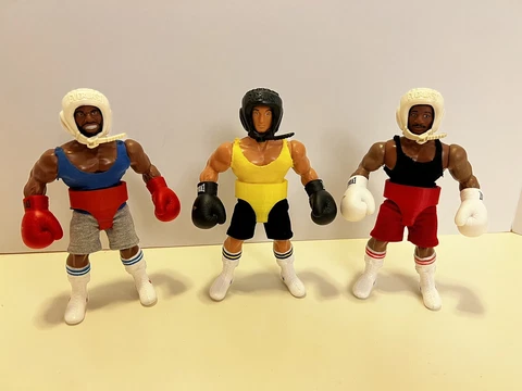 Vintage 1983 Rocky, Apollo, and Clubber Action Figure Phoenix Toys Training Gear Cover