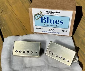 Tone Specific 1959 Blues PAF Humbucker Set Doppia Crema con Copertine Nichel - Foto 1 di 6