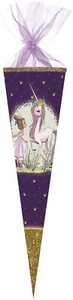 Nestler Schultüte 70cm rund mit Filz Einhorn Prinzessin + Glitter Unicorn
