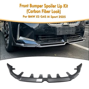 Carbon Fiber Look Front Bumper Lower Spoiler Lip Body Kit For BMW X3 G45 2025+ - Foto 1 di 1
