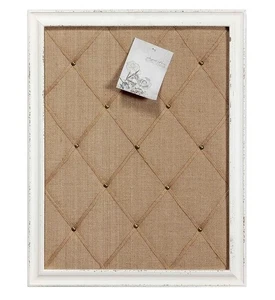 Vision Board Linen Bulletin Board Cork Board White Frame, 21"×27" Pin Boards - Picture 1 of 8
