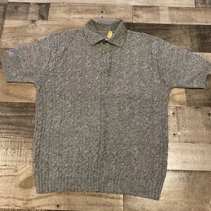Vtg Brent Montgomery Ward Orlon Acrylc Shirt Cable Knit Short Sleeve Sweater 60s - Picture 1 of 8