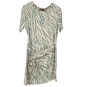 n:philanthropy Women's XS Dress Tropical Abstract Slate Zebra Print Knot Front - Picture 1 of 9