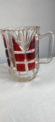 Ruby Stain Pitcher Creamer Early Oregon/ Richards & Hartley - Image 1 of 4