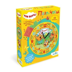 Пазл-часы. Три кота. 33 элемента / Развитие навыков - Picture 1 of 2