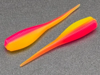 HOOKED BAITS (24) 2" SLAB HUNTER "Sunset" GRUBS JIGS CRAPPIE PANFISH STINGER BABY SHAD