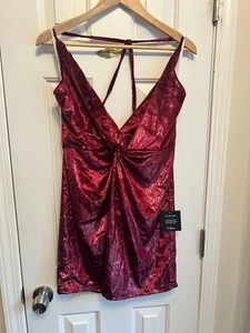 Stunning Ways Wine Red Velvet Sleeveless Mini Dress - Picture 1 of 6