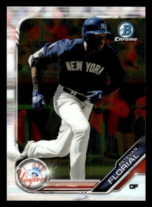 2019 BOWMAN CHROME ESTEVAN FLORIAL PROSPECTS PURPLE SHIMMER REFRACTOR YANKEES - Picture 1 of 2