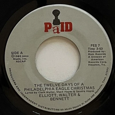 Elliott, Walter & Bennett The 12 Days of a Philadelphia Eagle Christmas 45 rpm - Image 1 of 2