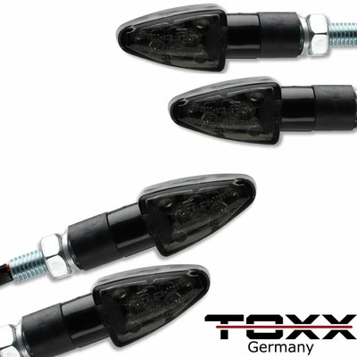 ToXx LED Miniblinker Microblinker Blinker Motorrad Schwarz 4 Stück E-Prüfzeichen - Bild 1 von 4