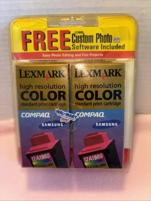 Lexmark 80 Color Ink Cartridge 12A1980 Genuine Factory Sealed New 2 Pack Softwar - Image 1 of 4