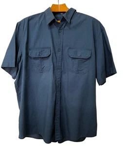 Basic Editions Mens Top sz XXXLT Blue Lightweight Short Sleeve Button Up Casual - Picture 1 of 7