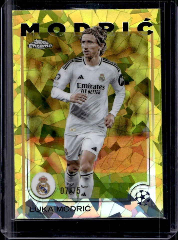 2024-25 Topps Chrome Sapphire UEFA Luka Modric Refractor Yellow #7/75 - Image 1 of 2