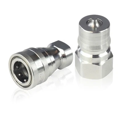 1/2" FNPT Quick Disconnect Hydraulic Coupler Set Stainless Steel 304 - Image 1 of 4