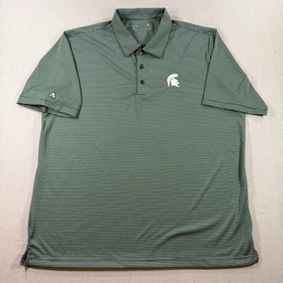 Camisa Polo Antigua Michigan State Spartans Para Hombres XL Verde Rayas Golf Luz Foto 1 de 4