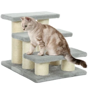 PawHut Cat Steps 3 Stairs Deluxe Pet Portable Easy Climb Assistance Lightweight - Picture 1 of 13