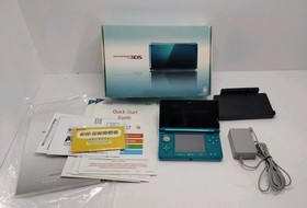 Nintendo 3DS Aqua Blue Handheld System with Box Charger &ndash;Good Condition Tested
