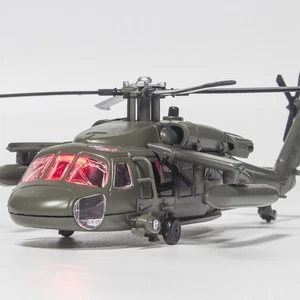 11" Black Hawk Helicopter Diecast Model Toy Kids Sound&Light Collectible Toy - Picture 1 of 12