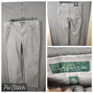 LRL Ralph Lauren Jeans Pants Women's 12 33x29.5 Gray Corduroy Classic Bootcut - Picture 1 of 6