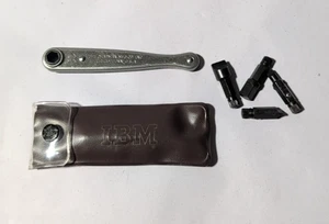 VINTAGE J.W CHAPMAN CM-13 STAINLESS 1/4" RATCHET DRIVE TOOL W/ IBM CASE & 4 BITS - Picture 1 of 7