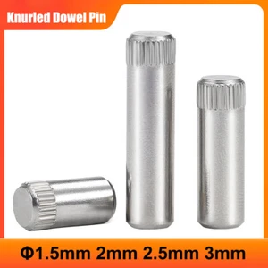 Knurled Head Dowel Pins Cylindrical Pin Φ1.5mm 2mm 2.5mm 3mm 304 Stainless Steel - Picture 1 of 10