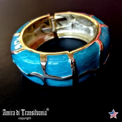 Rigid Bracelet Armlet Jewelry Woman Metal Dragon Skin Eye Luxury Brand Jewellery - Image 1 of 4