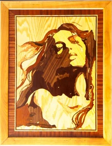 Lady wood wall art home decor artwork contenporary wall panel eco friendly gift - Picture 1 of 13