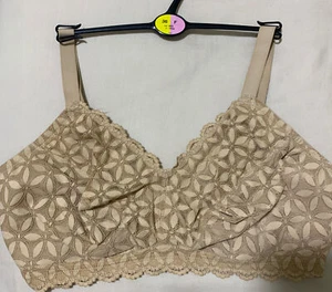 M&S NONWIRED FULL CUP LACE BRALETTE with Inner Support In ROSE QUARTZ Size 38F - Picture 1 of 8