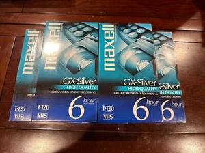 (5) Sealed Maxwell GX-Silver High Quality T-120 6 Hour VHS Tapes / Cassettes - Picture 1 of 8