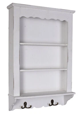 PALAZZO INT Wandregal Landhaus Küchenregal Shabby Handtuchhaken Handtuchhalter Regal Weiss
