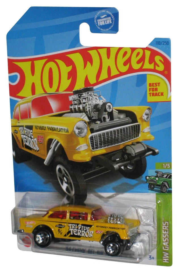 Hot Wheels HW Gassers 1/5 (2021) Yellow '55 Chevy Bel Air Gasser Toy Car 110/250 - Image 1 of 1