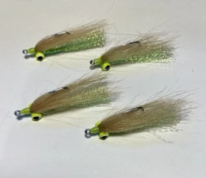 4 Christmas Island Special Bonefish/Permit Flies Chartreuse, Size 4 - Picture 1 of 1