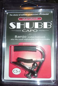 Shubb C5-R Banjo Capo for Curved Fretboards, Polished Nickel - Picture 1 of 1