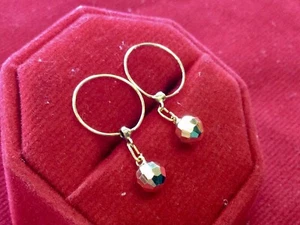 Orecchino oro 18 kt fatto a mano vintage ottagonale orecchino per donna ragazzo ragazza regalo - Foto 1 di 8