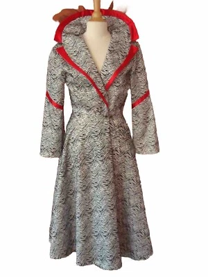 Special Occasion DerbyCoat, Sz 6, Handmade, Fabulous Silver-Gray-Black-Red, New - Image 1 of 4