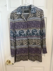 Dana Buchman Shirt Blouse Button Up Long Sleeve Women's Size 14 VTG Dana Buchman - Picture 1 of 13
