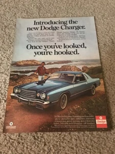 Vintage 1976 DODGE CHARGER CAR Print Ad 1970s BLUE RARE - Picture 1 of 1