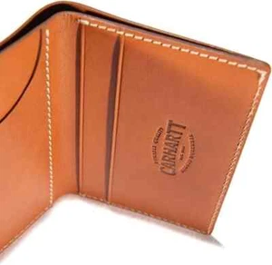 Cartera de cuero tostado duradera triple pliegue corte áspero de colección Carhartt para hombre - Imagen 1 de 7