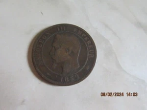 1852A France 10 Dix Centimes (A Paris) Coin - Mintage 577,000 - Rare Coin - Picture 1 of 7