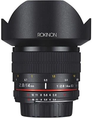 Rokinon 14mm F2.8  ED AS IF UMC Manual Focus Lens + AE Chip for Canon AE Camera - Image 1 of 4