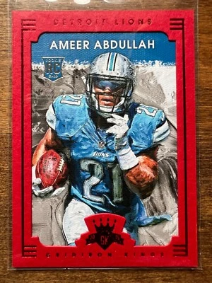 2015 Panini Gridiron Kings Red Frame Parallel Ameer Abdullah #132 Rookie Card RC - Image 1 of 2